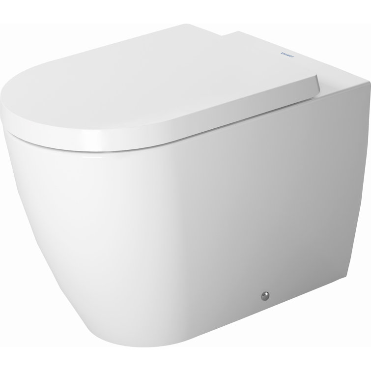 White Vitreous China Elongated One-Piece Dual Flush Toilet