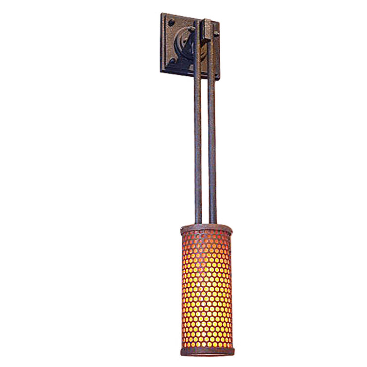 Amber Quartz Idalight Bronze Cylinder Sconce with Dimmable LED