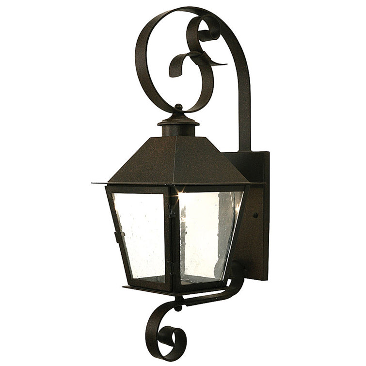 Cafe Noir Steel Wall Sconce with Clear Seeded Glass
