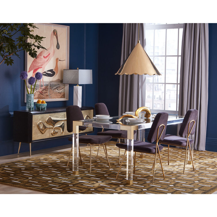 Elegant Brass Cone Pendant with Ruffled Edge and Perforated Light Dots
