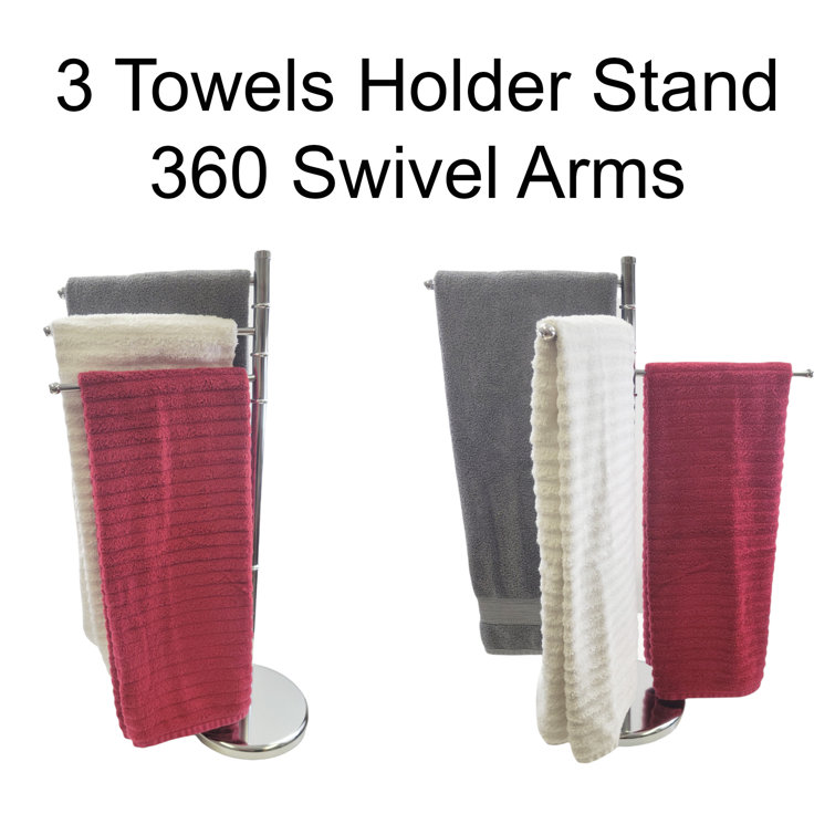 Stainless Steel Freestanding Towel Rack with 3 Swivel Arms