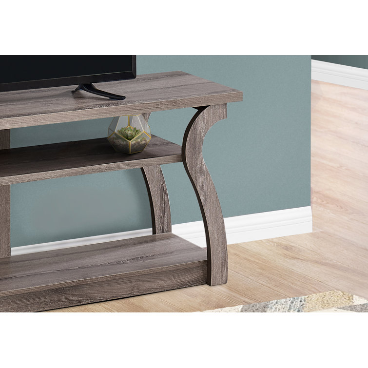 Dark Taupe 60-Inch Contemporary Media Console with Shelves