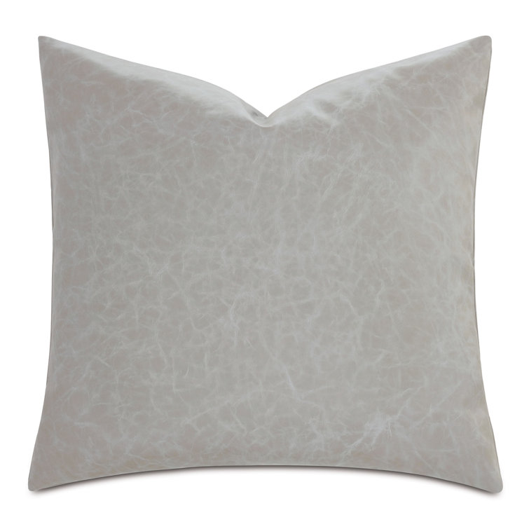 Light Gray Faux Leather Square Nursery Throw Pillow Set