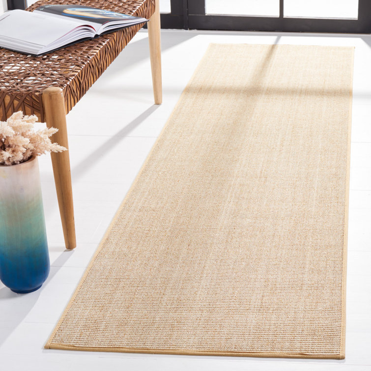 Beige Ivory Wool Handmade Non-slip Runner Rug