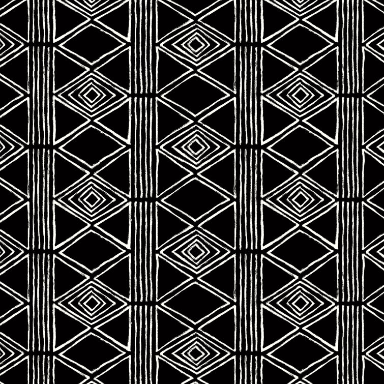 Black and White Geometric Outdoor Square Pillow Set