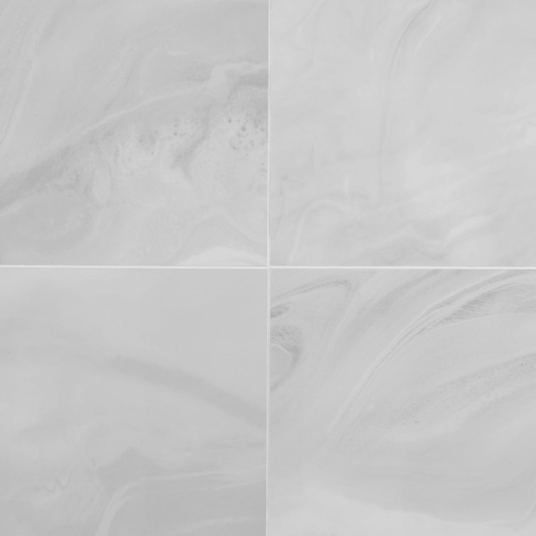 Augusta 24" x 48" Polished White Porcelain Marble Look Tile