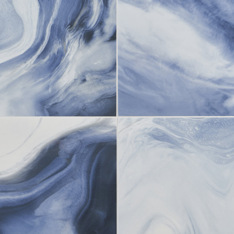 Augusta Blue Polished Porcelain Large Format Rectangular Tile