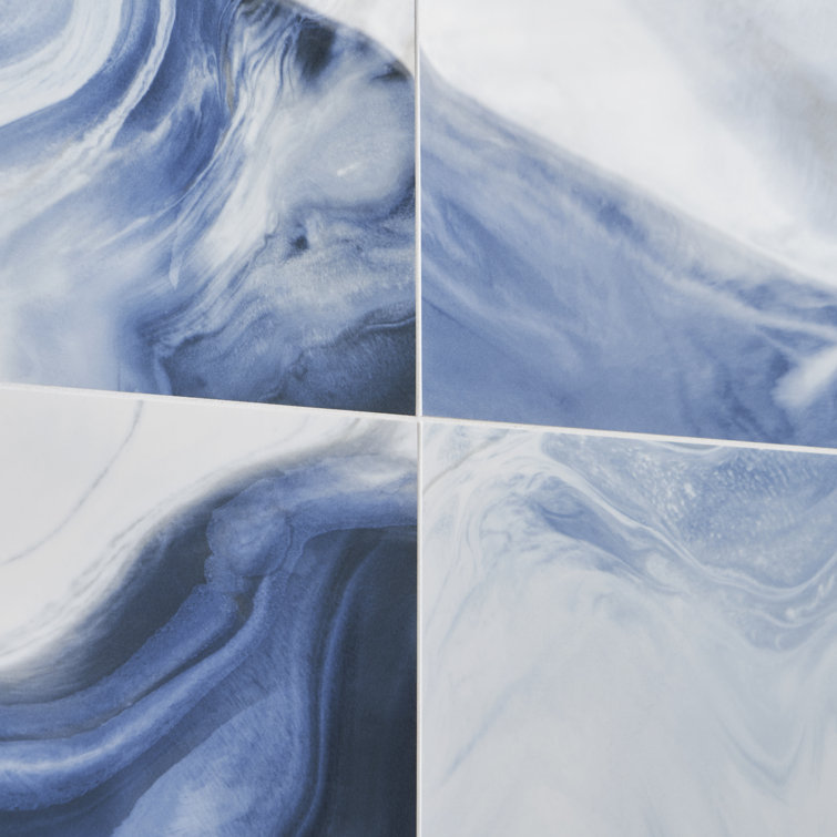 Augusta Blue Polished Porcelain Large Format Rectangular Tile