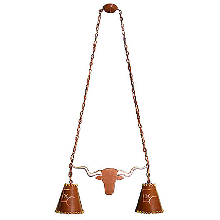 Bronze Glass 2-Light Globe Island Pendant