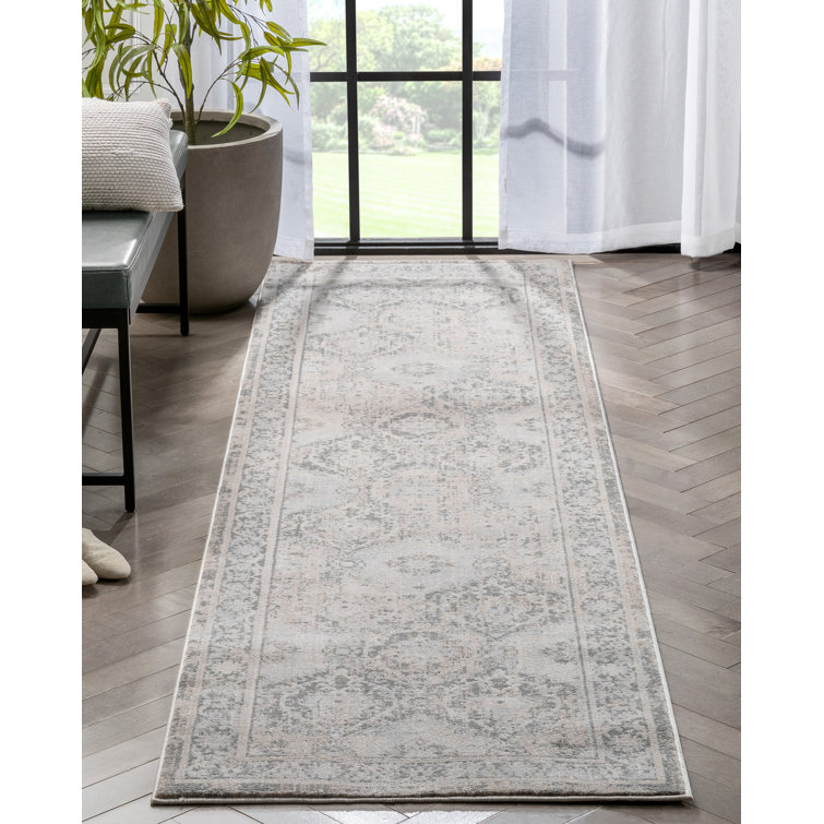 Ivory Oriental Shag Runner Rug for Kids