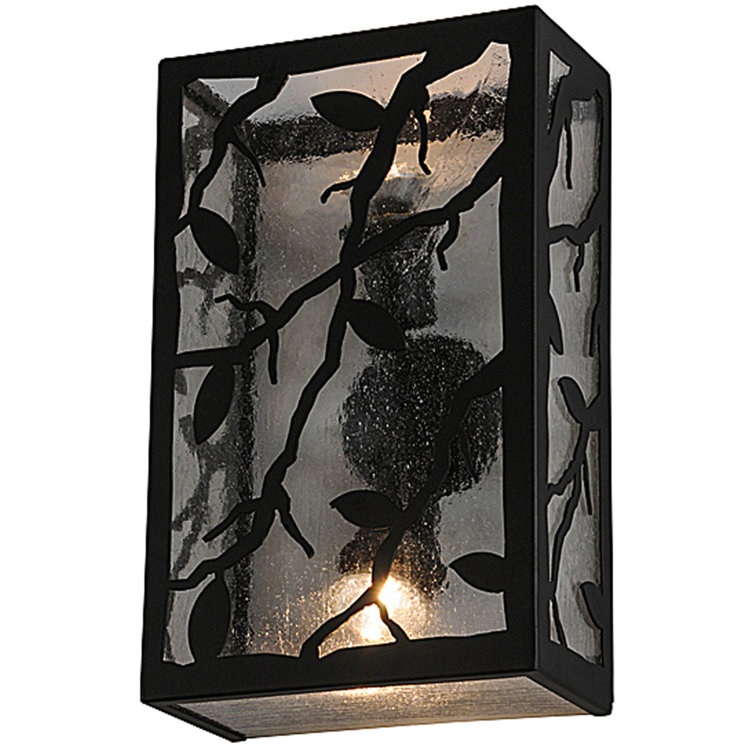 Rustic Black Dimmable 2-Light Energy Star Wall Sconce