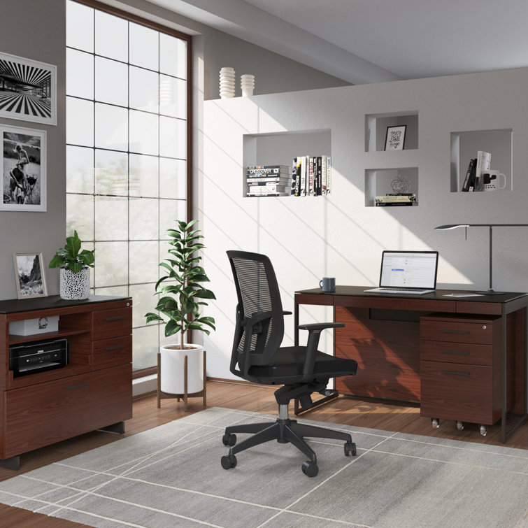 Chocolate Walnut 3-Drawer Lockable Mobile File Cabinet