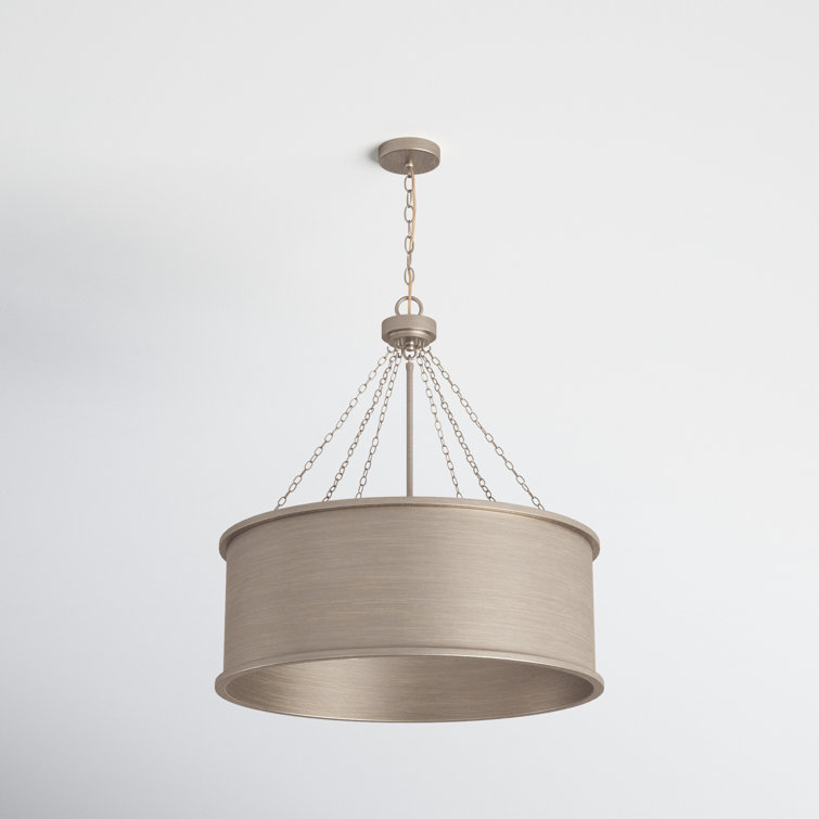 Elegant Silver Patina 6-Light Drum Chandelier for Bohemian Interiors