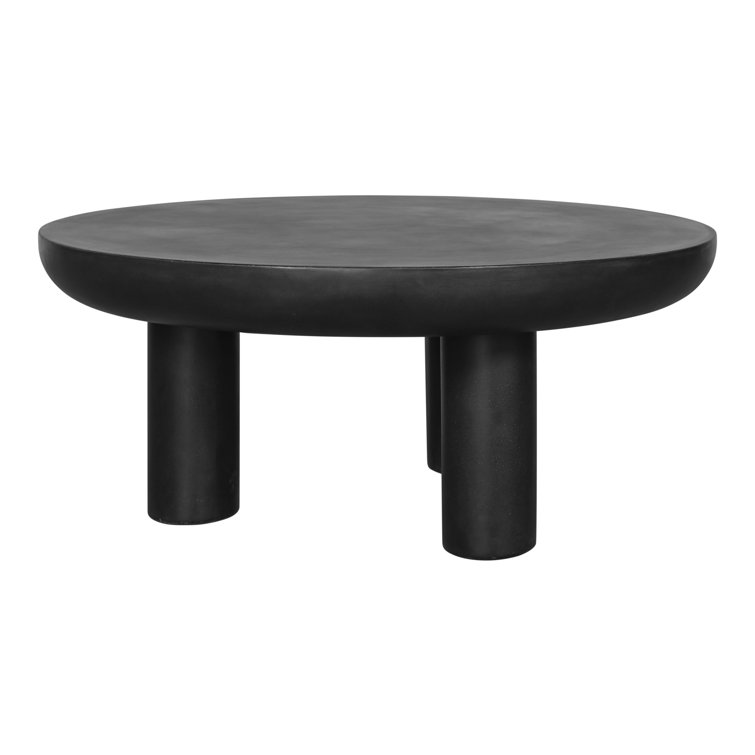 Rocca Round Black Concrete Outdoor Coffee Table
