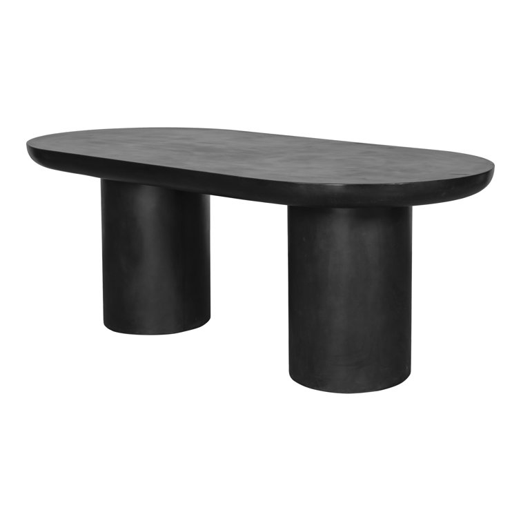 Rocca Black Fiber-Reinforced Concrete 6-Seater Oval Dining Table