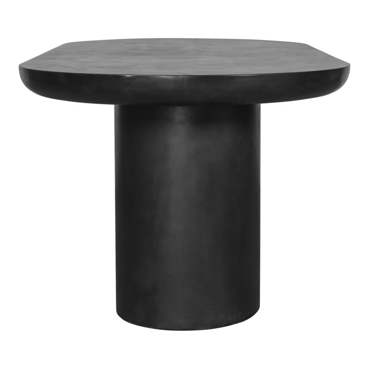 Rocca Black Fiber-Reinforced Concrete 6-Seater Oval Dining Table