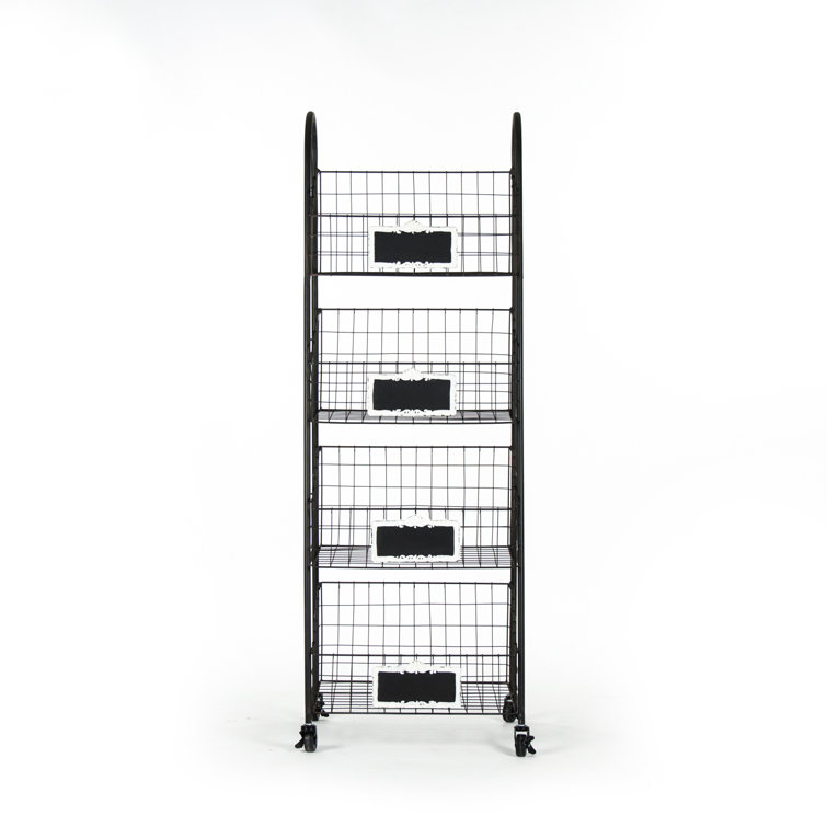Rafael Antique Black Rectangular Basket Rack
