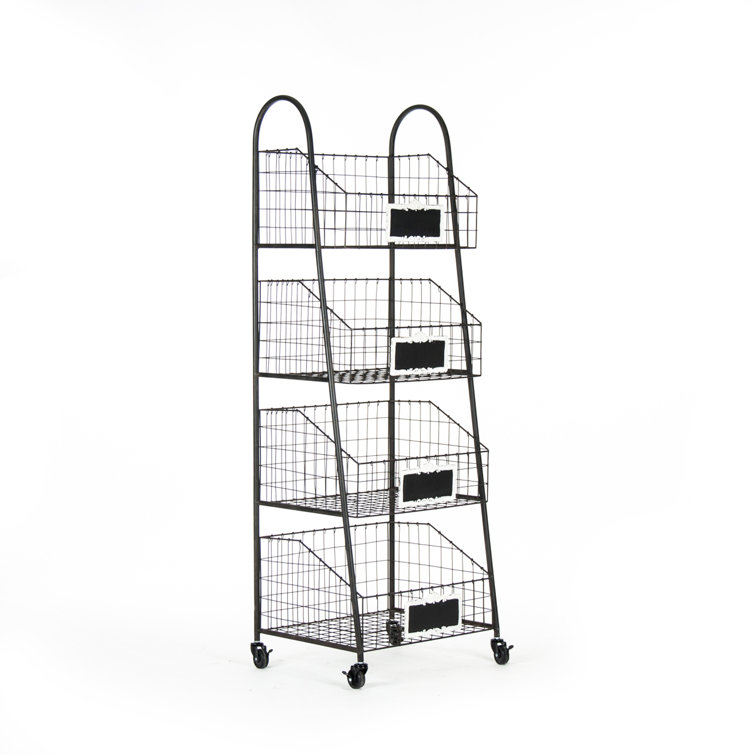 Rafael Antique Black Rectangular Basket Rack