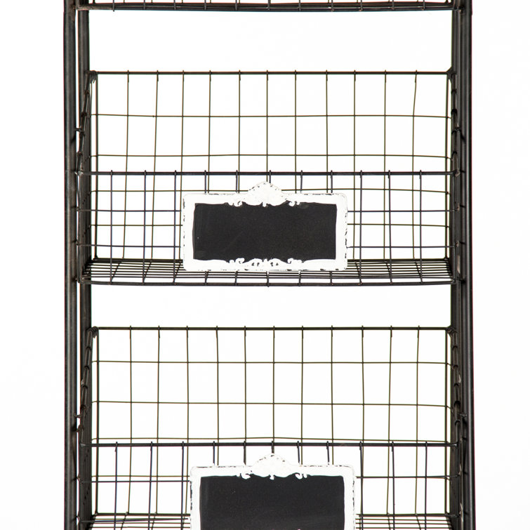 Rafael Antique Black Rectangular Basket Rack