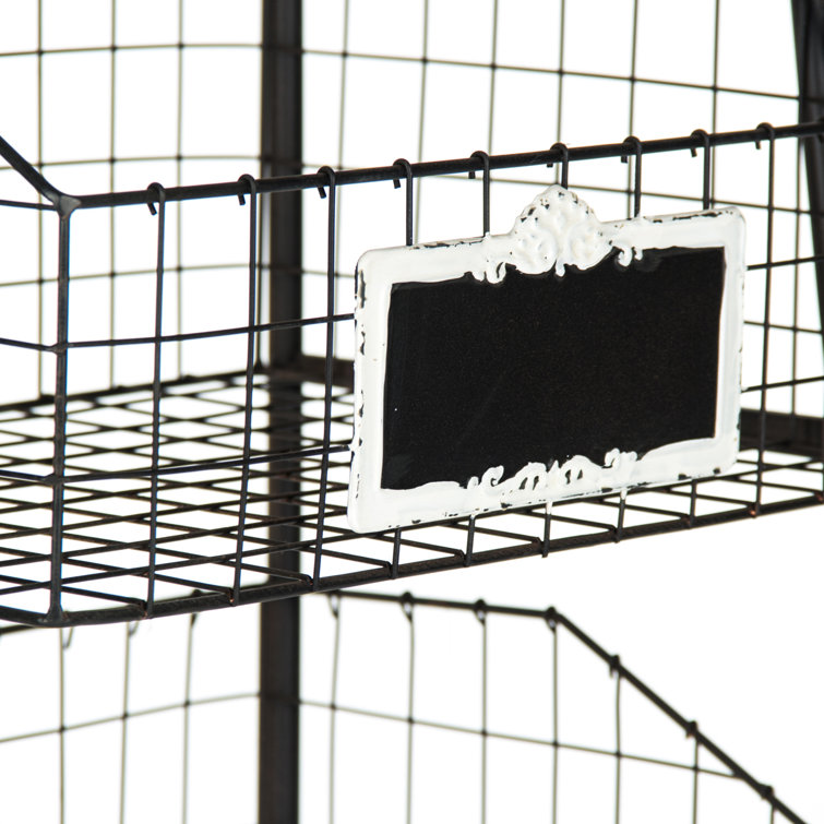 Rafael Antique Black Rectangular Basket Rack