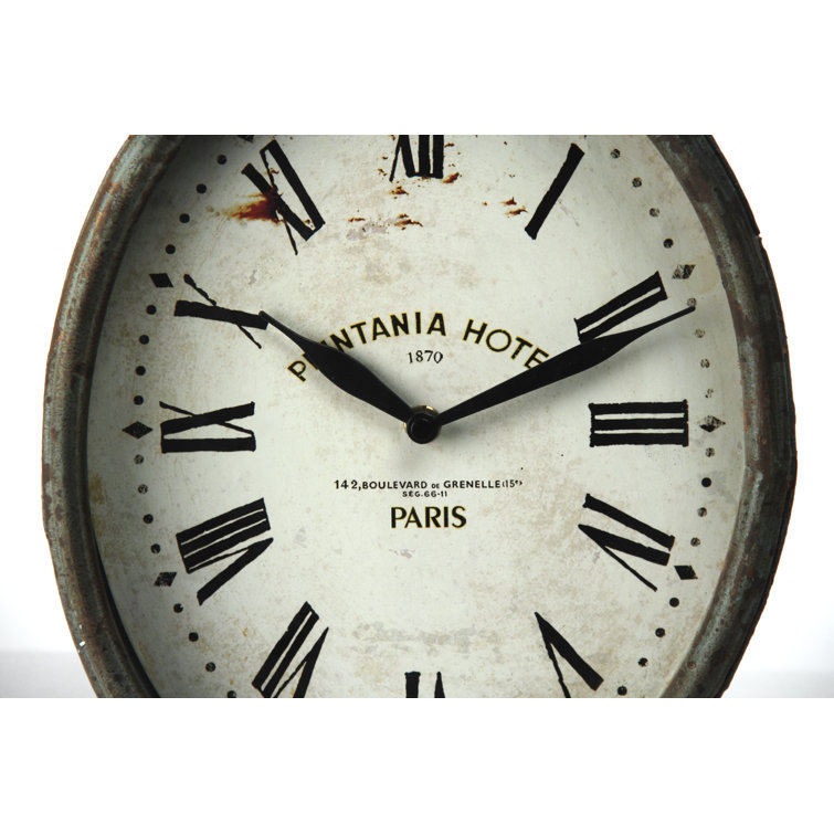 Antique Grey Distressed Iron Pocket Watch Wall Clock
