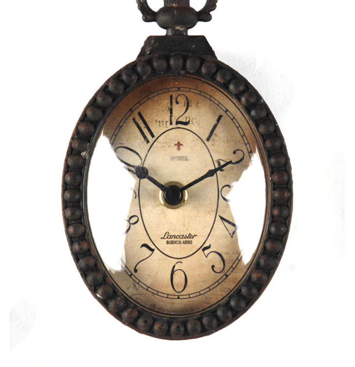Antique Black Iron Pocket Watch Style Wall Clock
