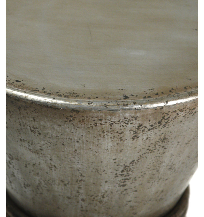 Rustic Zinc Hourglass Iron Accent Stool