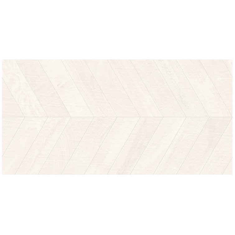 Montgomery Chevron White Matte Porcelain Large Format Tile