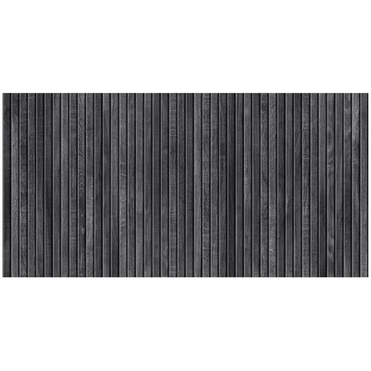 Black Ribbed Porcelain Large Format Wall Tile 24x48
