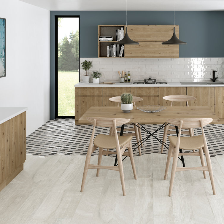 Montgomery White 8" x 48" Matte Porcelain Wood Look Tile