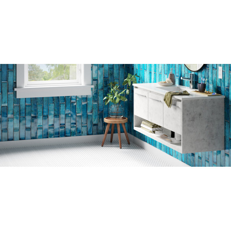 Moze Blue 3" x 12" Polished Ceramic Subway Wall Tile