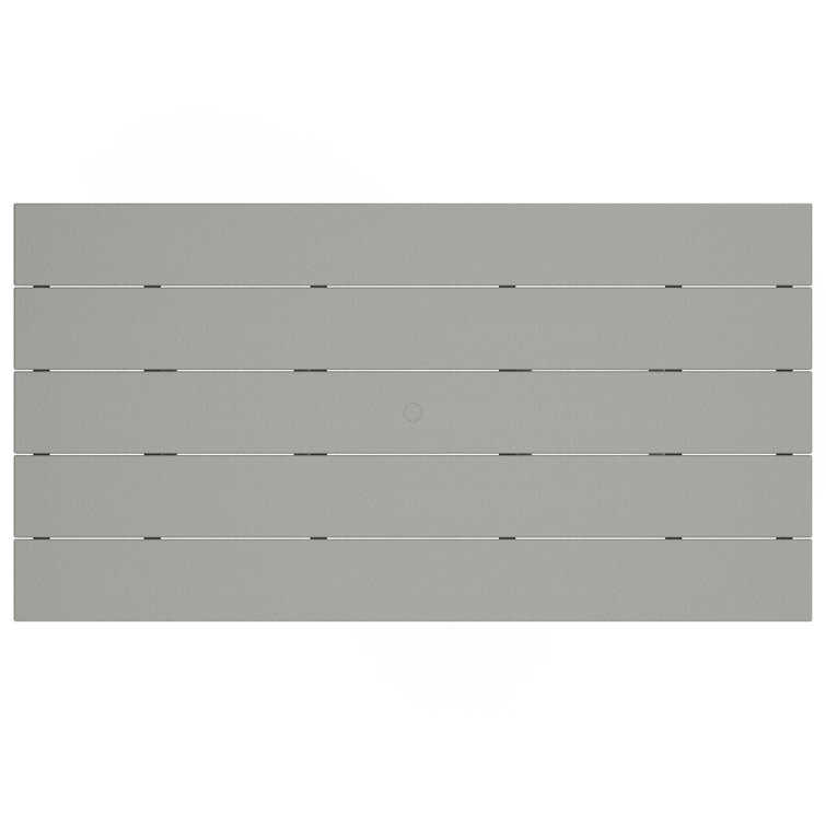 Black 74" Outdoor Farmhouse Dining Table with Plank Top