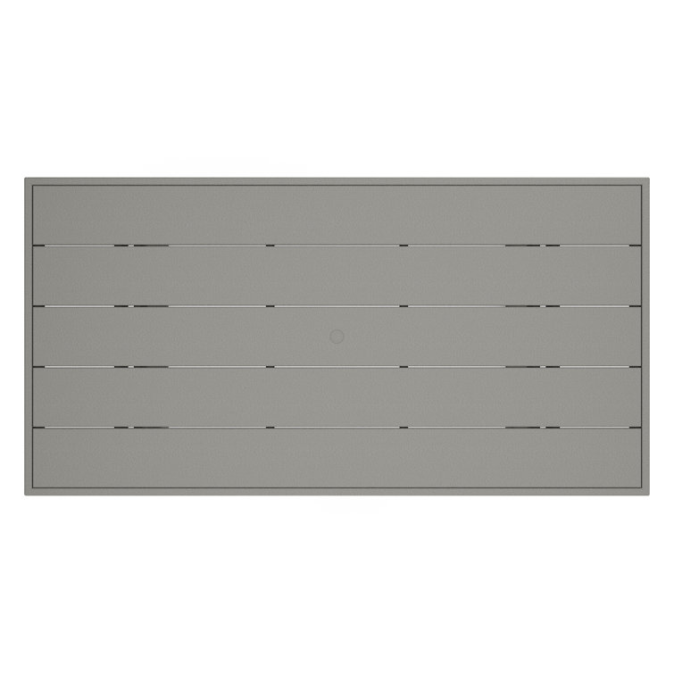 Slate Gray Polywood Outdoor Dining Table with Modern Legs