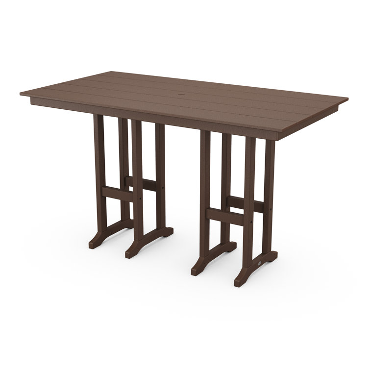 Mahogany 37" x 72" Farmhouse Outdoor Dining Table with Plank Top