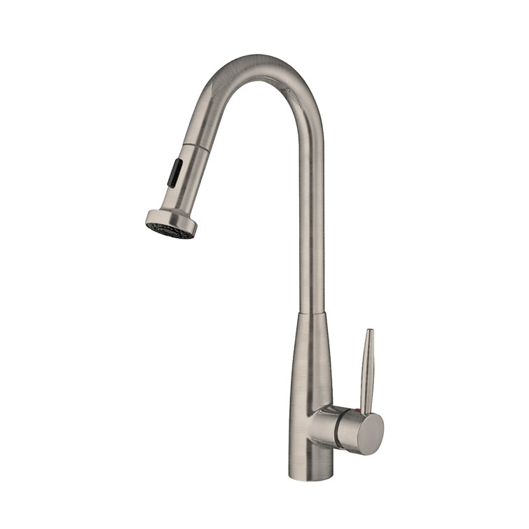 Brushed Nickel Modern Pull-Down Spray Kitchen Faucet