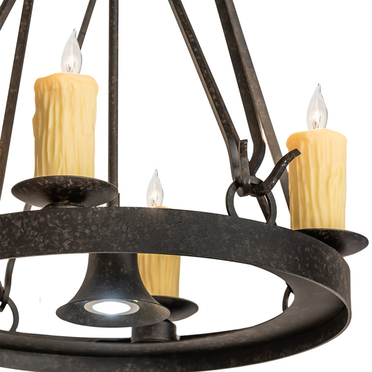 Bronze 4-Light Chandelier with Faux Candlelights