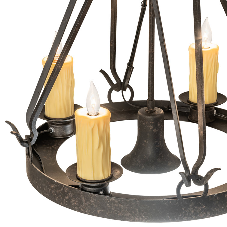 Bronze 4-Light Chandelier with Faux Candlelights