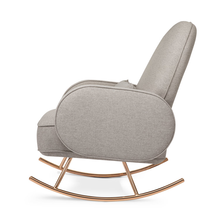 Compass 36" Rose Gold and Grey Eco-Weave Rocker with Lumbar Pillow