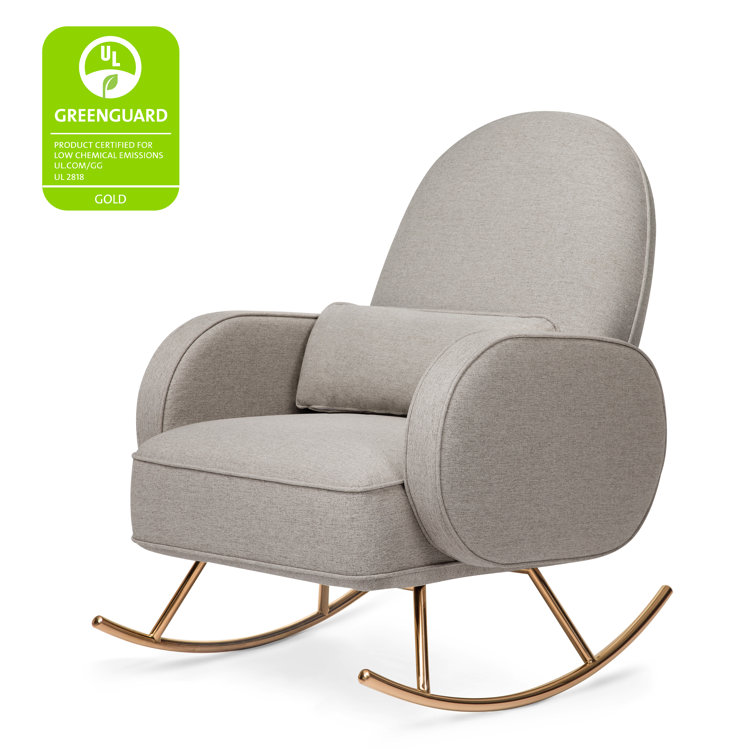 Compass 36" Rose Gold and Grey Eco-Weave Rocker with Lumbar Pillow