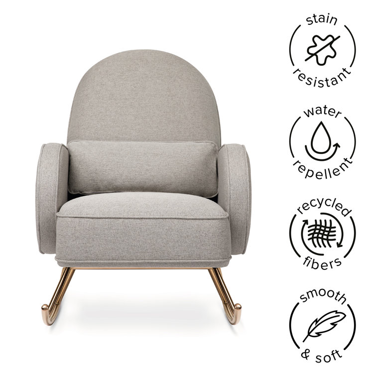 Compass 36" Rose Gold and Grey Eco-Weave Rocker with Lumbar Pillow