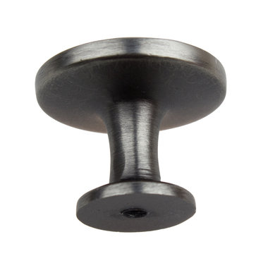 1.25" Round Satin Pewter Cabinet Knob with Mounting Hardware