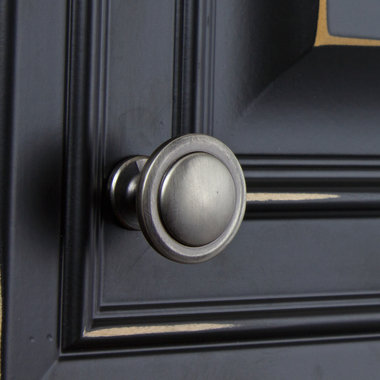 1.25" Round Satin Pewter Cabinet Knob with Mounting Hardware