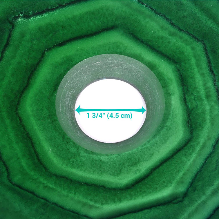 Gradient Blue-Green Tempered Glass Round Vessel Sink