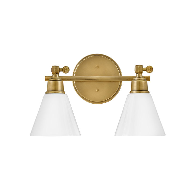 Arti Heritage Brass Adjustable 2-Light Vanity with Cased Opal Glass