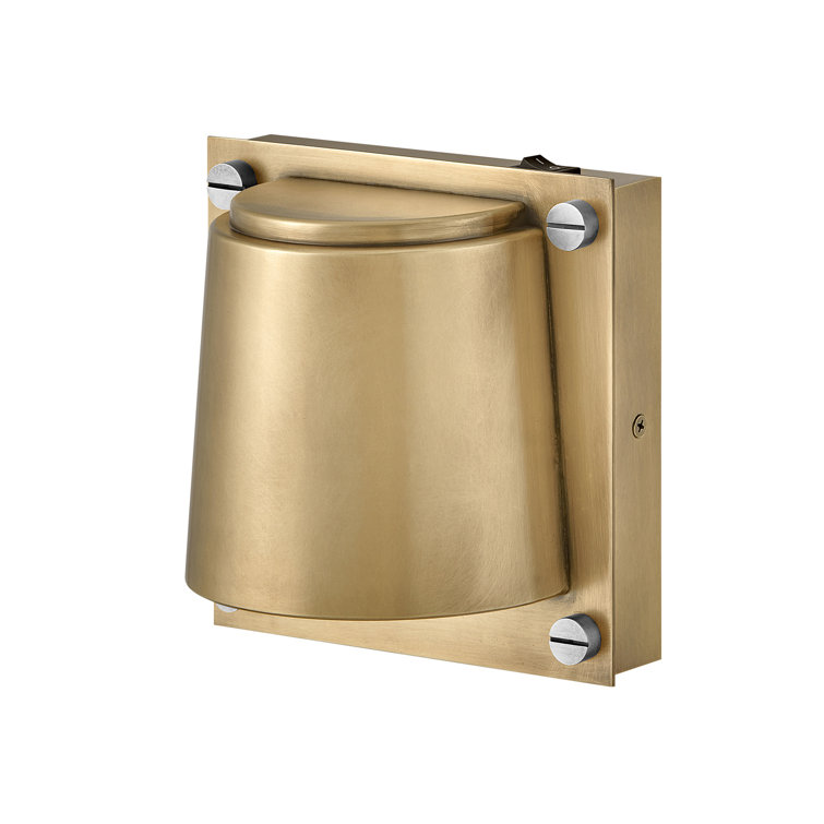 Heritage Brass Etched Glass Dimmable LED Wall Sconce