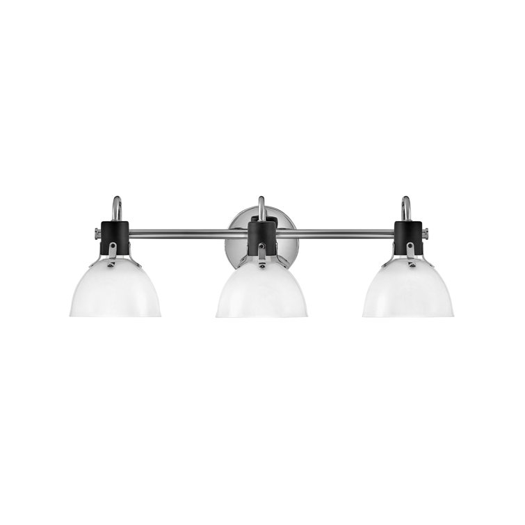 Argo Chrome and Black 3-Light Dimmable Vanity Light