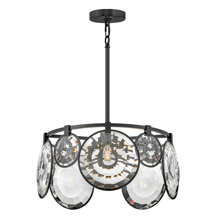 Elegant Nala Black Optic Crystal 5-Light LED Pendant
