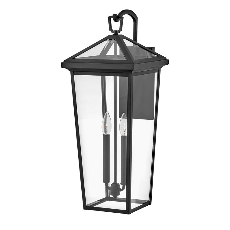 Museum Black Aluminum 2-Light Wall Sconce with Clear Glass