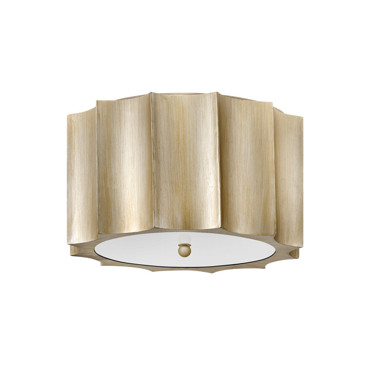 Gia Vintage-Inspired Champagne Gold 2-Light LED Drum Flush Mount
