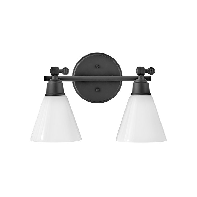 Arti Black Opal Glass 2-Light Adjustable Vanity Light